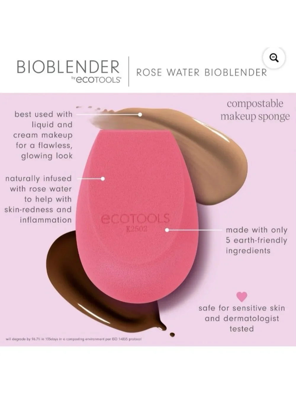 EcoTools Bioblender Compostable Blender Infused with Rose Water Set of 2